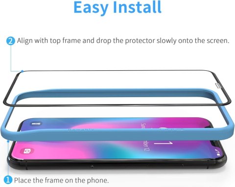 1x SZKŁO HARTOWANE DO APPLE IPHONE X/XS SOLIDNA OCHRONA +RAMKA DO MONTAŻU 1x SZKŁO HARTOWANE DO APPLE IPHONE X/XS SOLIDNA OCHRONA +RAMKA DO MONTAŻU