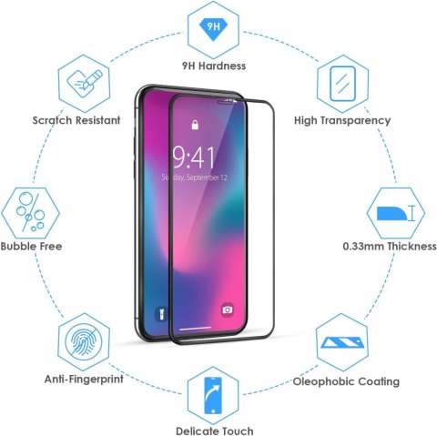 1x SZKŁO HARTOWANE DO APPLE IPHONE X/XS SOLIDNA OCHRONA +RAMKA DO MONTAŻU 1x SZKŁO HARTOWANE DO APPLE IPHONE X/XS SOLIDNA OCHRONA +RAMKA DO MONTAŻU