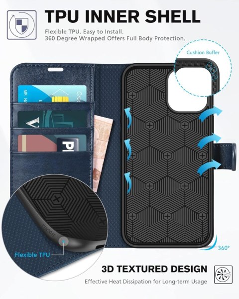 ETUI POKROWIEC APPLE IPHONE 12/12 PRO 6.1" NIEBIESKI ZAMYKANY Z KLAPKĄ CASE ETUI POKROWIEC APPLE IPHONE 12/12 PRO 6.1" NIEBIESKI ZAMYKANY Z KLAPKĄ CASE
