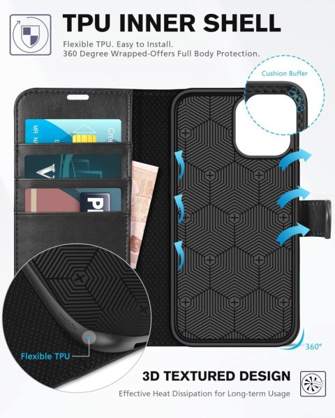 ETUI POKROWIEC DO APPLE IPHONE 12/12 PRO 6.1" CZARNY ZAMYKANY Z KLAPKĄ CASE ETUI POKROWIEC DO APPLE IPHONE 12/12 PRO 6.1" CZARNY ZAMYKANY Z KLAPKĄ CASE