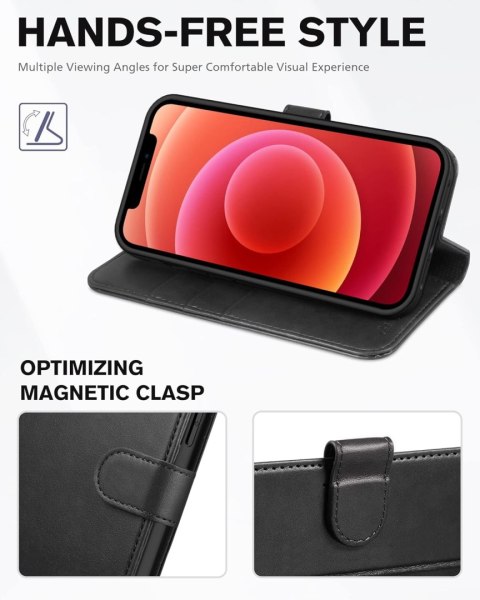 ETUI POKROWIEC DO APPLE IPHONE 12/12 PRO 6.1" CZARNY ZAMYKANY Z KLAPKĄ CASE ETUI POKROWIEC DO APPLE IPHONE 12/12 PRO 6.1" CZARNY ZAMYKANY Z KLAPKĄ CASE