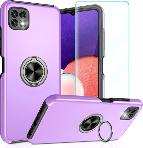 ETUI POKROWIEC DO SAMSUNG GALAXY A22 5G FIOLETOWE SOLIDNE PLECKI +PIERŚCIEŃ ETUI POKROWIEC DO SAMSUNG GALAXY A22 5G FIOLETOWE SOLIDNE PLECKI +PIERŚCIEŃ