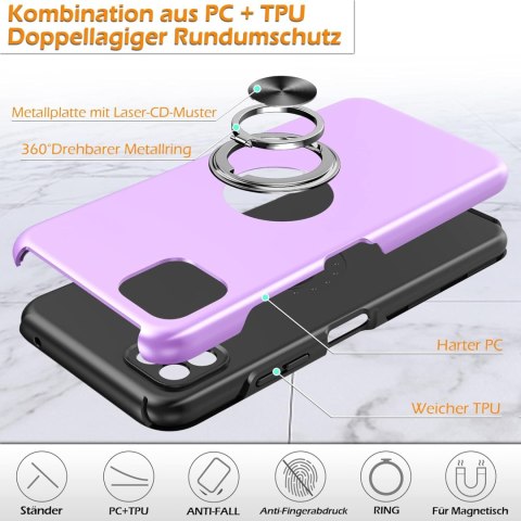 ETUI POKROWIEC DO SAMSUNG GALAXY A22 5G FIOLETOWE SOLIDNE PLECKI +PIERŚCIEŃ ETUI POKROWIEC DO SAMSUNG GALAXY A22 5G FIOLETOWE SOLIDNE PLECKI +PIERŚCIEŃ
