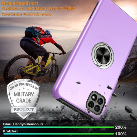 ETUI POKROWIEC DO SAMSUNG GALAXY A22 5G FIOLETOWE SOLIDNE PLECKI +PIERŚCIEŃ ETUI POKROWIEC DO SAMSUNG GALAXY A22 5G FIOLETOWE SOLIDNE PLECKI +PIERŚCIEŃ