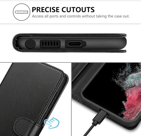 ETUI POKROWIEC DO SAMSUNG GALAXY S22 ULTRA 5G CZARNY ZAMYKANY Z KLAPKĄ ETUI POKROWIEC DO SAMSUNG GALAXY S22 ULTRA 5G CZARNY ZAMYKANY Z KLAPKĄ
