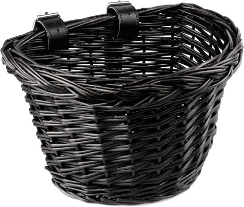 KOSZYK ROWEROWY DLA DZIECI CZARNY WIKLINOWY KOSZ PASKI ROWER 24,5x19x17cm KOSZYK ROWEROWY DLA DZIECI CZARNY WIKLINOWY KOSZ PASKI ROWER 24,5x19x17cm