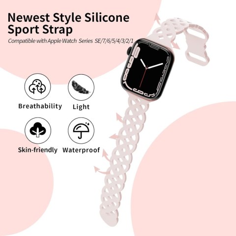 PASEK DO ZEGARKA APPLE WATCH 38/40/41 mm SE/9/8/7/6/5/4/3/2/1 RÓŻOWY AŻUR PASEK DO ZEGARKA APPLE WATCH 38/40/41 mm SE/9/8/7/6/5/4/3/2/1 RÓŻOWY AŻUR