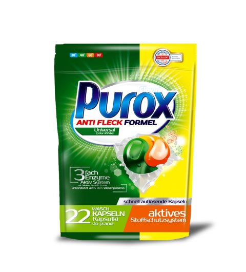 PUROX KAPSUŁKI ŻELOWE DO PRANIA UNIWERSALNE 22SZT PUROX KAPSUŁKI ŻELOWE DO PRANIA UNIWERSALNE 22SZT