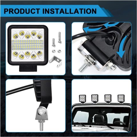 REFKLEKTOR ROBOCZY LED 1500lm 6500K 9-30V 102W do łodzi samochodu 2szt REFKLEKTOR ROBOCZY LED 1500lm 6500K 9-30V 102W do łodzi samochodu 2szt