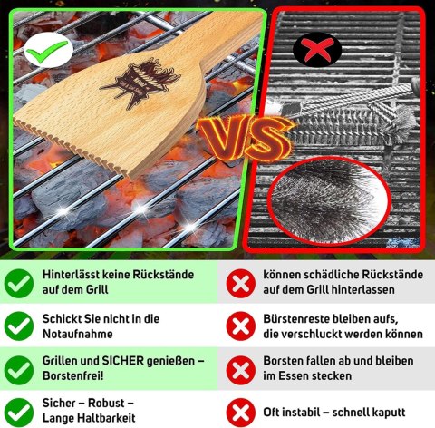 SKROBAK DO CZYSZCZENIA RUSZTU GRILLA BBQ DREWNIANY Z ROWKAMI CZYŚCIK SOSNA SKROBAK DO CZYSZCZENIA RUSZTU GRILLA BBQ DREWNIANY Z ROWKAMI CZYŚCIK SOSNA