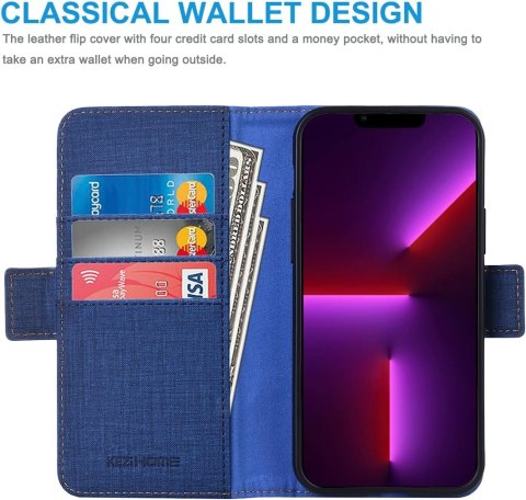 ZAMYKANE ETUI DO APPLE IPHONE 13 PRO 6.1" CASE Z KLAPKĄ +2X SZKŁO HARTOWANE ZAMYKANE ETUI DO APPLE IPHONE 13 PRO 6.1" CASE Z KLAPKĄ +2X SZKŁO HARTOWANE
