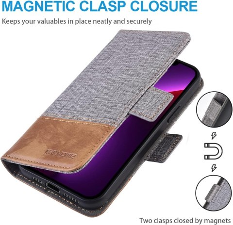 ZAMYKANE ETUI Z KLAPKĄ DO APPLE IPHONE 13 PRO MAX 6.7" +2X SZKŁO HARTOWANE