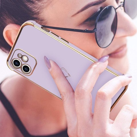 ETUI APPLE IPHONE 11 PRO SILIKONOWE FIOLETOWE PLECKI ZŁOTA RAMKA SERDUSZKO ETUI APPLE IPHONE 11 PRO SILIKONOWE FIOLETOWE PLECKI ZŁOTA RAMKA SERDUSZKO