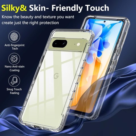 ETUI DO GOOGLE PIXEL 7 SZARY CASE SILIKONOWY PRZEZROCZYSTY 360 PRZÓD TYŁ ETUI DO GOOGLE PIXEL 7 SZARY CASE SILIKONOWY PRZEZROCZYSTY 360 PRZÓD TYŁ