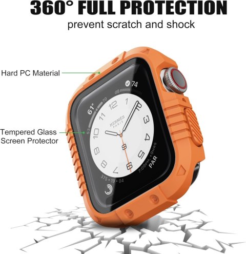 ETUI NA ZEGAREK APPLE WATCH 4/5/6/SE 44mm OBUDOWA WZMOCNIONA POMARAŃCZOWA ETUI NA ZEGAREK APPLE WATCH 4/5/6/SE 44mm OBUDOWA WZMOCNIONA POMARAŃCZOWA