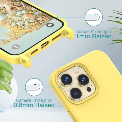 ETUI POKROWIEC APPLE IPHONE 14 PLUS SILIKONOWE PLECKI ŻÓŁTE Z ŁAŃCUSZKIEM ETUI POKROWIEC APPLE IPHONE 14 PLUS SILIKONOWE PLECKI ŻÓŁTE Z ŁAŃCUSZKIEM