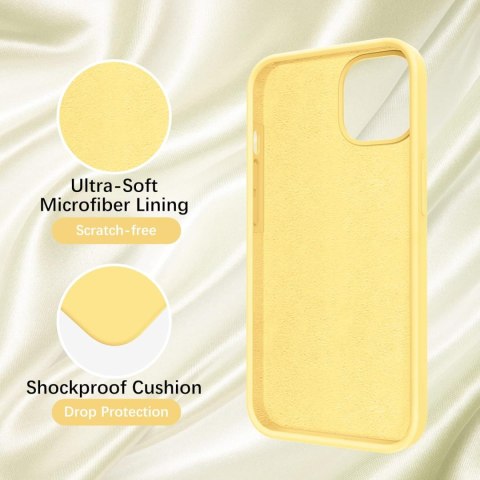 ETUI POKROWIEC DO APPLE IPHONE 13 PRO 6.1" ŻÓŁTE SOLIDNE SILIKONOWE PLECKI ETUI POKROWIEC DO APPLE IPHONE 13 PRO 6.1" ŻÓŁTE SOLIDNE SILIKONOWE PLECKI