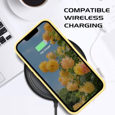 ETUI POKROWIEC DO APPLE IPHONE 13 PRO 6.1" ŻÓŁTE SOLIDNE SILIKONOWE PLECKI ETUI POKROWIEC DO APPLE IPHONE 13 PRO 6.1" ŻÓŁTE SOLIDNE SILIKONOWE PLECKI