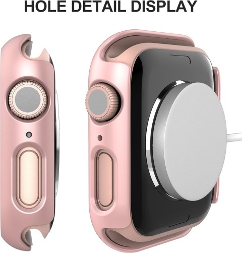 ETUI RÓŻOWE ROSE GOLD NA SMARTWATCH APPLE WATCH 7 41mm OBUDOWA ZE SZKŁEM ETUI RÓŻOWE ROSE GOLD NA SMARTWATCH APPLE WATCH 7 41mm OBUDOWA ZE SZKŁEM