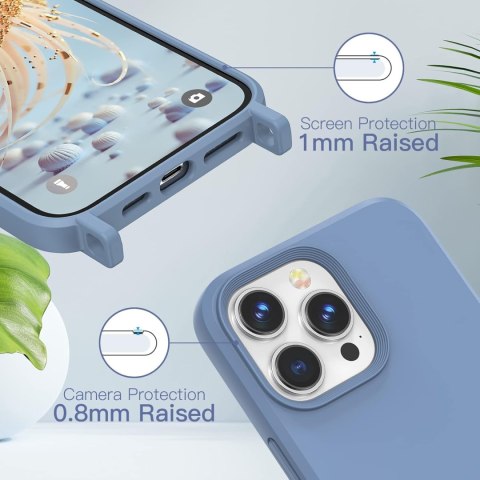 ETUI SILIKONOWE APPLE IPHONE 14 PRO 6.1" CASE NIEBIESKI +2x ZŁOTY ŁAŃCUSZEK ETUI SILIKONOWE APPLE IPHONE 14 PRO 6.1" CASE NIEBIESKI +2x ZŁOTY ŁAŃCUSZEK