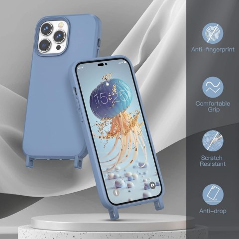 ETUI SILIKONOWE APPLE IPHONE 14 PRO 6.1" CASE NIEBIESKI +2x ZŁOTY ŁAŃCUSZEK ETUI SILIKONOWE APPLE IPHONE 14 PRO 6.1" CASE NIEBIESKI +2x ZŁOTY ŁAŃCUSZEK