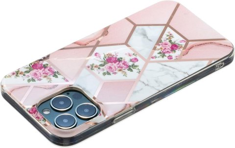 ETUI SILIKONOWE DO APPLE IPHONE 13 PRO MAX 6.7" RÓŻOWE RÓŻE GEOMETRYCZNY ETUI SILIKONOWE DO APPLE IPHONE 13 PRO MAX 6.7" RÓŻOWE RÓŻE GEOMETRYCZNY