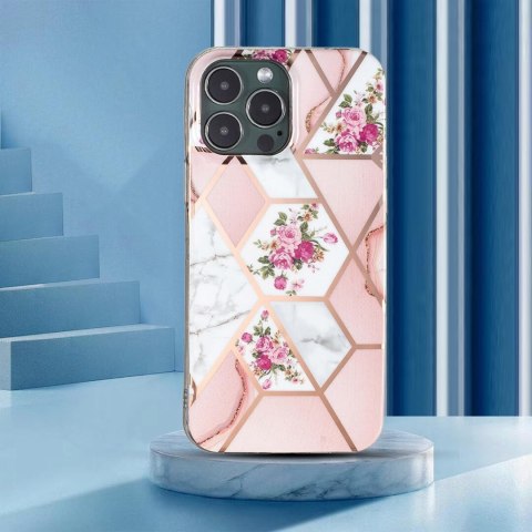 ETUI SILIKONOWE DO APPLE IPHONE 13 PRO MAX 6.7" RÓŻOWE RÓŻE GEOMETRYCZNY ETUI SILIKONOWE DO APPLE IPHONE 13 PRO MAX 6.7" RÓŻOWE RÓŻE GEOMETRYCZNY