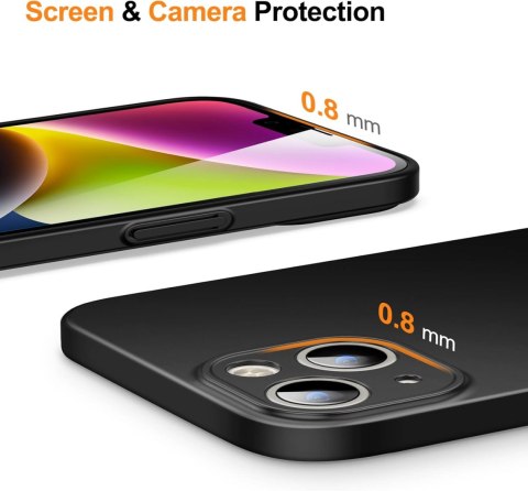 ETUI SILIKONOWE TWARDE DO APPLE IPHONE 14 PLUS 6.70" CZARNE LEKKIE CIENKIE