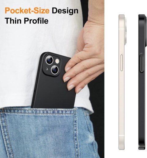 ETUI SILIKONOWE TWARDE DO APPLE IPHONE 14 PLUS 6.70" CZARNE LEKKIE CIENKIE