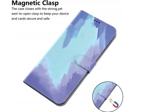 ETUI Z KLAPKĄ DO SAMSUNG GALAXY S21 ULTRA 6.80" CASE NIEBIESKI AKWARELA