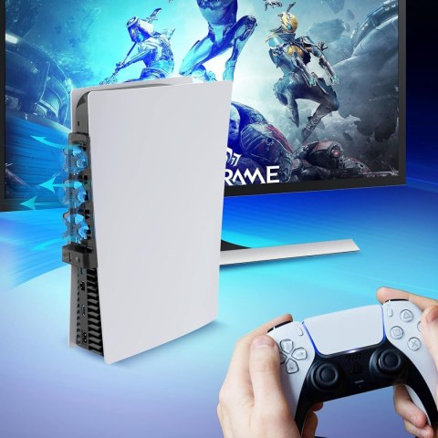 Wentylator chłodzący do PS5 Digital/Disc LED ON/OFF wydajny cichy NexiGo Wentylator chłodzący do PS5 Digital/Disc LED ON/OFF wydajny cichy NexiGo