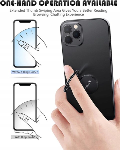 2x UCHWYT DO TELEFONU TABLETU NA PALEC CZARNY 2x UCHWYT DO TELEFONU TABLETU NA PALEC CZARNY