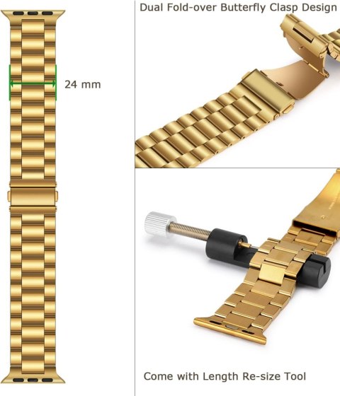 BRANSOLETA DO ZEGARKA ZŁOTA APPLE WATCH 44/45/49 9/8/7/6/5/4/3/2 ETUI BRANSOLETA DO ZEGARKA ZŁOTA APPLE WATCH 44/45/49 9/8/7/6/5/4/3/2 ETUI