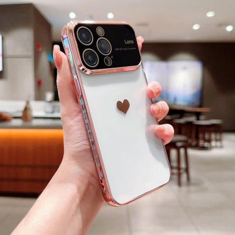 ETUI APPLE IPHONE 15 ZŁOTA RAMKA PRZEZROCZYSTY TYŁ SERCE +OCHRONA APARATU ETUI APPLE IPHONE 15 ZŁOTA RAMKA PRZEZROCZYSTY TYŁ SERCE +OCHRONA APARATU