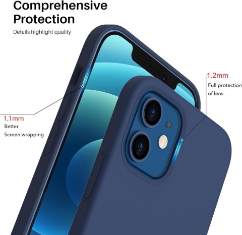 ETUI POKROWIEC DO APPLE IPHONE 12 MINI SILIKONOWE PLECKI GRANATOWE +SZKŁO ETUI POKROWIEC DO APPLE IPHONE 12 MINI SILIKONOWE PLECKI GRANATOWE +SZKŁO