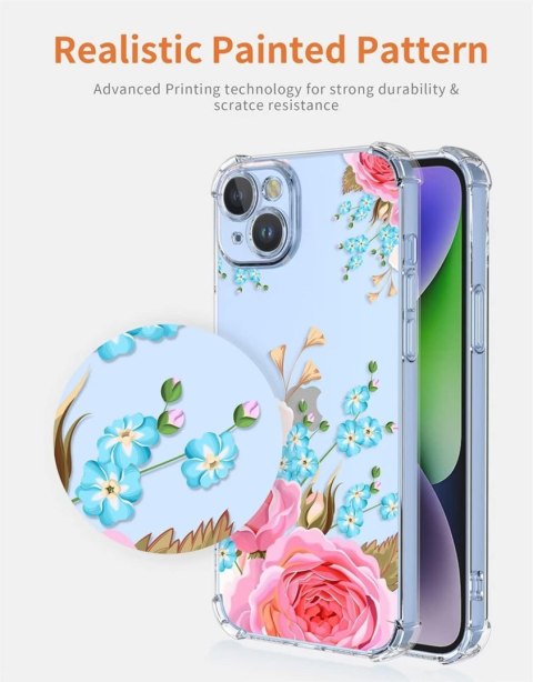 ETUI POKROWIEC DO APPLE IPHONE 14 PLUS SILIKONOWE BEZBARWNE W KWIATY ETUI POKROWIEC DO APPLE IPHONE 14 PLUS SILIKONOWE BEZBARWNE W KWIATY