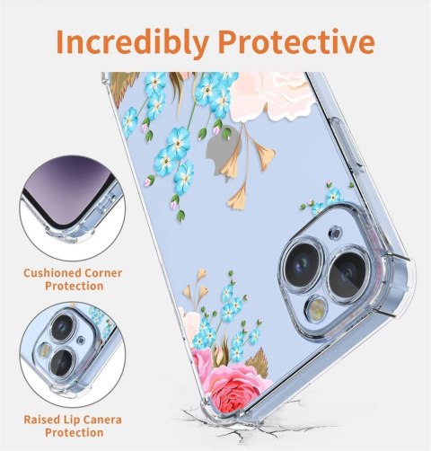 ETUI POKROWIEC DO APPLE IPHONE 14 PLUS SILIKONOWE BEZBARWNE W KWIATY ETUI POKROWIEC DO APPLE IPHONE 14 PLUS SILIKONOWE BEZBARWNE W KWIATY