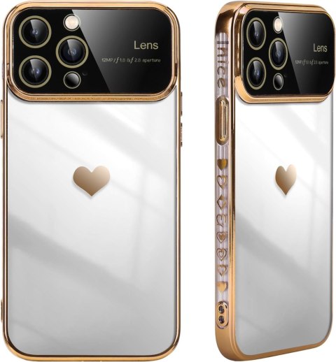 ETUI POKROWIEC DO APPLE IPHONE 14 PRO 6.1" BEZBARWNE PLECKI ZŁOTA RAMKA ETUI POKROWIEC DO APPLE IPHONE 14 PRO 6.1" BEZBARWNE PLECKI ZŁOTA RAMKA