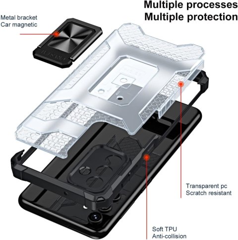 ETUI SAMSUNG GALAXY A13 5G CASE PÓŁTRANSPARENTNE PLECKI CZARNA RAMKA +RING ETUI SAMSUNG GALAXY A13 5G CASE PÓŁTRANSPARENTNE PLECKI CZARNA RAMKA +RING
