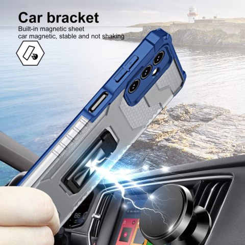 ETUI SAMSUNG GALAXY A52 5G/4G PÓŁTRANSPARENTNE PLECKI NIEBIESKA RAMKA +RING ETUI SAMSUNG GALAXY A52 5G/4G PÓŁTRANSPARENTNE PLECKI NIEBIESKA RAMKA +RING