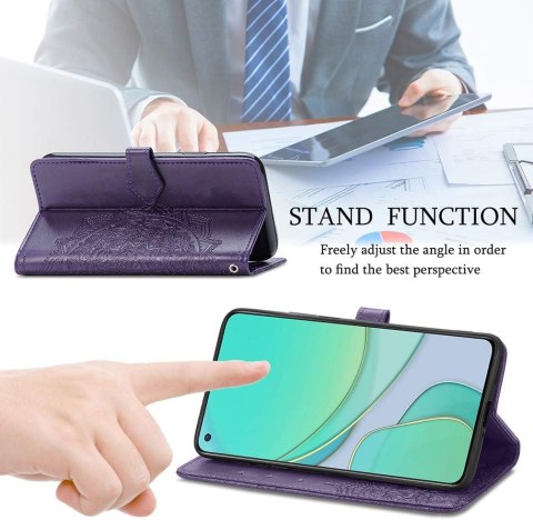 ETUI Z KLAPKĄ DO ZTE BLADE A51 6.52" CASE FIOLETOWY Z EKOSKÓRY Z MANDALĄ ETUI Z KLAPKĄ DO ZTE BLADE A51 6.52" CASE FIOLETOWY Z EKOSKÓRY Z MANDALĄ