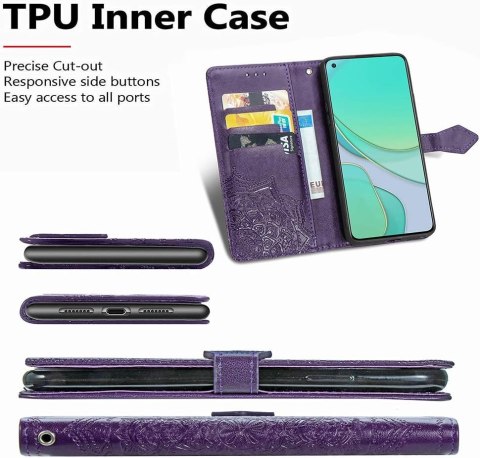 ETUI Z KLAPKĄ DO ZTE BLADE A51 6.52" CASE FIOLETOWY Z EKOSKÓRY Z MANDALĄ ETUI Z KLAPKĄ DO ZTE BLADE A51 6.52" CASE FIOLETOWY Z EKOSKÓRY Z MANDALĄ