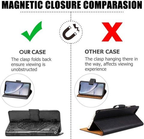 ETUI Z KLAPKĄ DO ZTE BLADE A51 6.52" CASE NIEBIESKI Z MOTYLEM KWIATAMI ETUI Z KLAPKĄ DO ZTE BLADE A51 6.52" CASE NIEBIESKI Z MOTYLEM KWIATAMI