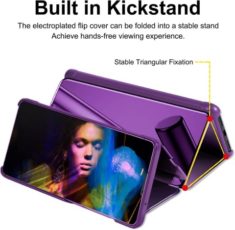 ETUI Z KLAPKĄ HUAWEI P30 PRO 6.47"FIOLETOWE PURPLE MIRROR SMART VIEW