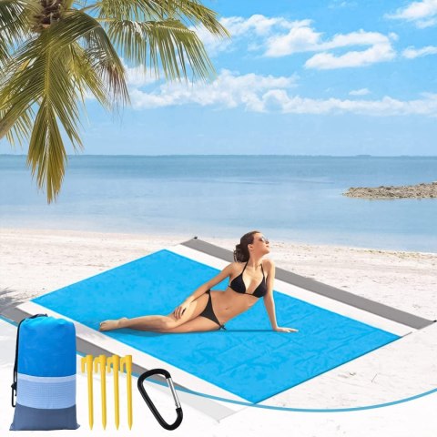 KOC PLAŻOWY PIKNIKOWY MATA KEPMING BIWAK NIEBIESKI WODOODPORNY 200x210 cm KOC PLAŻOWY PIKNIKOWY MATA KEPMING BIWAK NIEBIESKI WODOODPORNY 200x210 cm
