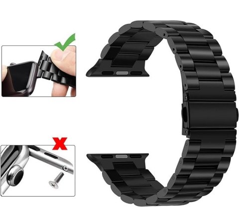 PASEK DO ZEGARKA APPLE WATCH 38/40/41 SE/9/8/7/6/5/4/3/2/1 CZARNY+ETUI 38mm PASEK DO ZEGARKA APPLE WATCH 38/40/41 SE/9/8/7/6/5/4/3/2/1 CZARNY+ETUI 38mm