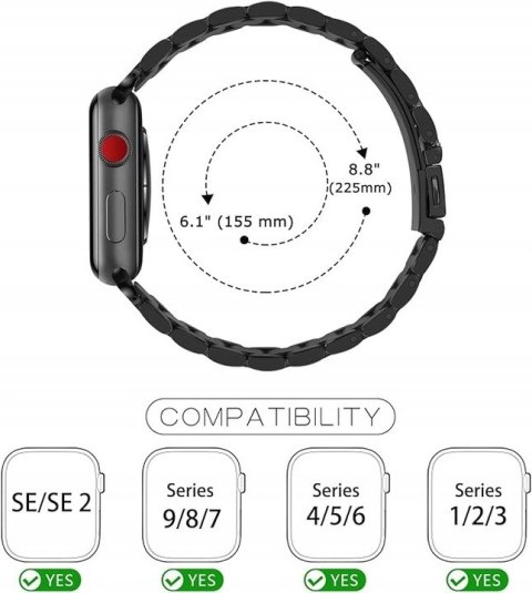 PASEK DO ZEGARKA APPLE WATCH 38/40/41 SE/9/8/7/6/5/4/3/2/1 CZARNY+ETUI 38mm PASEK DO ZEGARKA APPLE WATCH 38/40/41 SE/9/8/7/6/5/4/3/2/1 CZARNY+ETUI 38mm