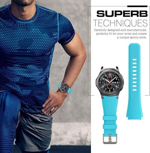 PASEK DO ZEGARKA Samsung Galaxy Gear S3/3 45 mm/46 mm Huawei LG NIEBIESKI