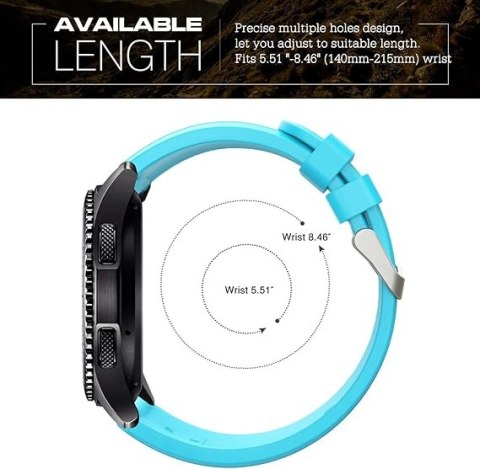 PASEK DO ZEGARKA Samsung Galaxy Gear S3/3 45 mm/46 mm Huawei LG NIEBIESKI