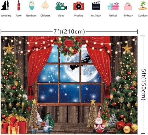TŁO WINYLOWE FOTOGRAFICZNE 2,1x1,5m BOŻE NARODZENIE BOMBKI CHOINKI TŁO WINYLOWE FOTOGRAFICZNE 2,1x1,5m BOŻE NARODZENIE BOMBKI CHOINKI